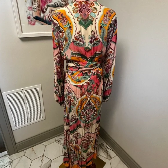 Zara Floral Maxi Dress in Pink, Cream & Mint - Picture 6 of 7